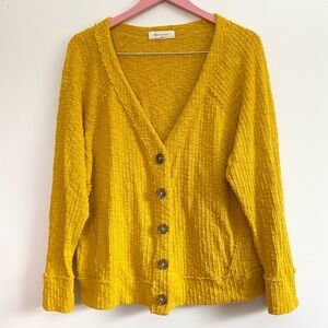 Vince Camuto Mustard Button Up Cardigan XL